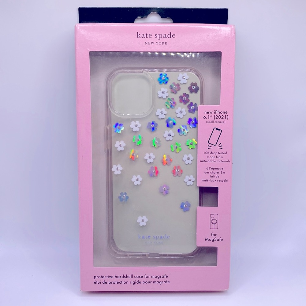 Kate Spade Case For iPhone 13 (6.1” Small Camera), Iridescent Flowers